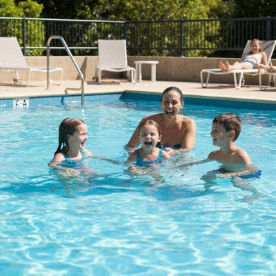 Family enjoying the swimming pool at Albany Creek Leisure Centre